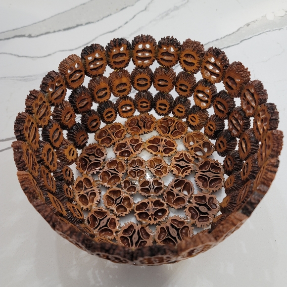 Walnut slice bowl. Very nice and sturdy. Perfect for any decor. American folkart - Picture 2 of 12